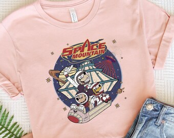 Space Mountain 4 Shirt | Vintage Disney Shirt, Mickey Astronaut Tee, Disney World Apparel, Retro Space Mountain Clothing