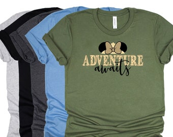 Adventure Minnie Shirt, Adventure Awaits Safari Adult T-Shirt, Custom Animal Park Matching Family T-shirts, Trip Toddler Baby Bodysuit,