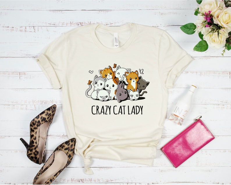 Crazy Cat Lady Shirt, Cat Lady T-Shirt, Cat T-shirt, Cat Lover T-shirt, Cat Mom Shirt, Cat Lover Shirt, Cat Love Shirt image 8