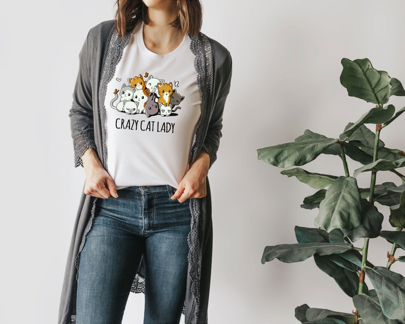 Crazy Cat Lady Shirt, Cat Lady T-Shirt, Cat T-shirt, Cat Lover T-shirt, Cat Mom Shirt, Cat Lover Shirt, Cat Love Shirt image 7