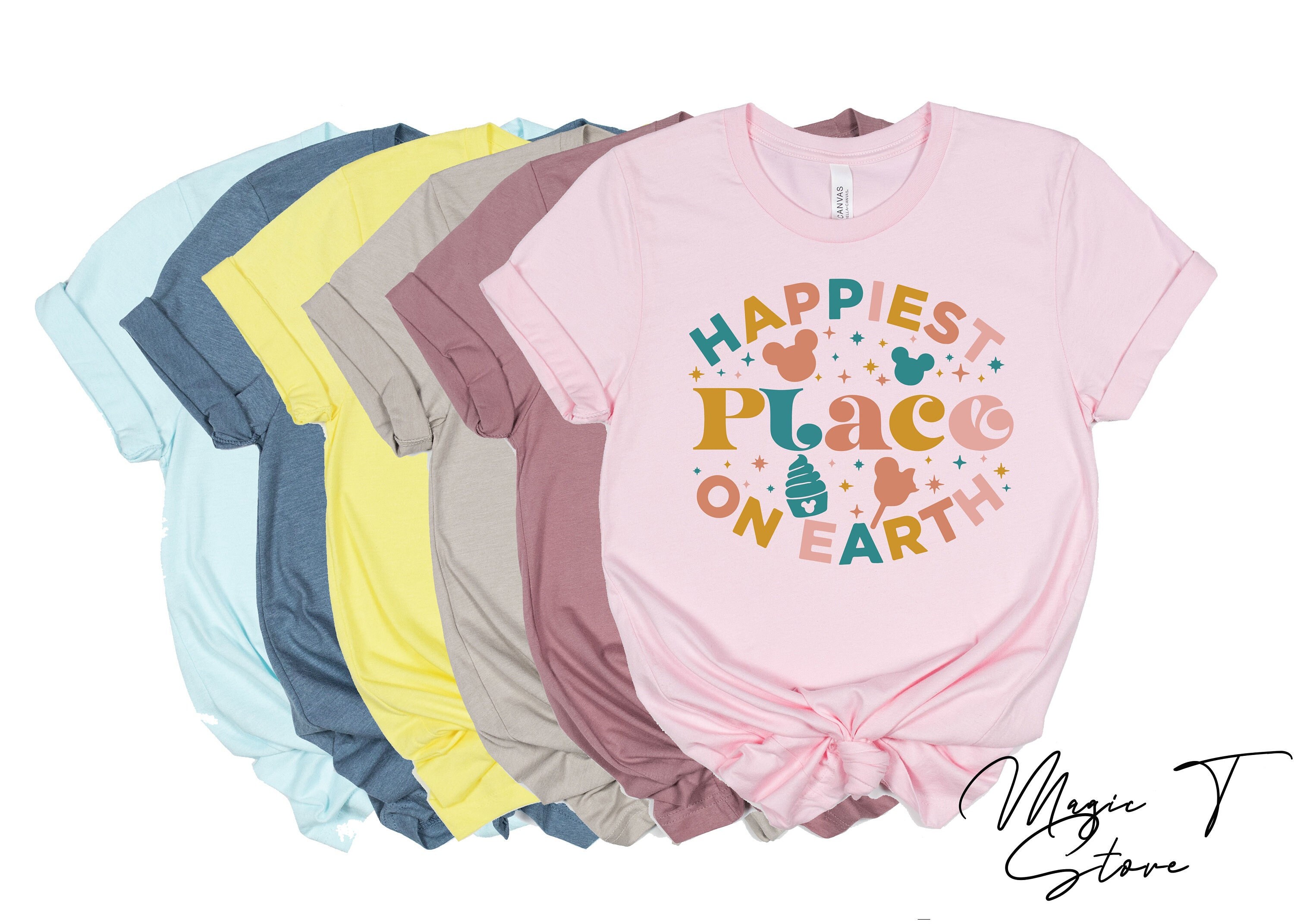 Happiest Place On Earth Shirt, Colorful Vacay Shirts Matching Family