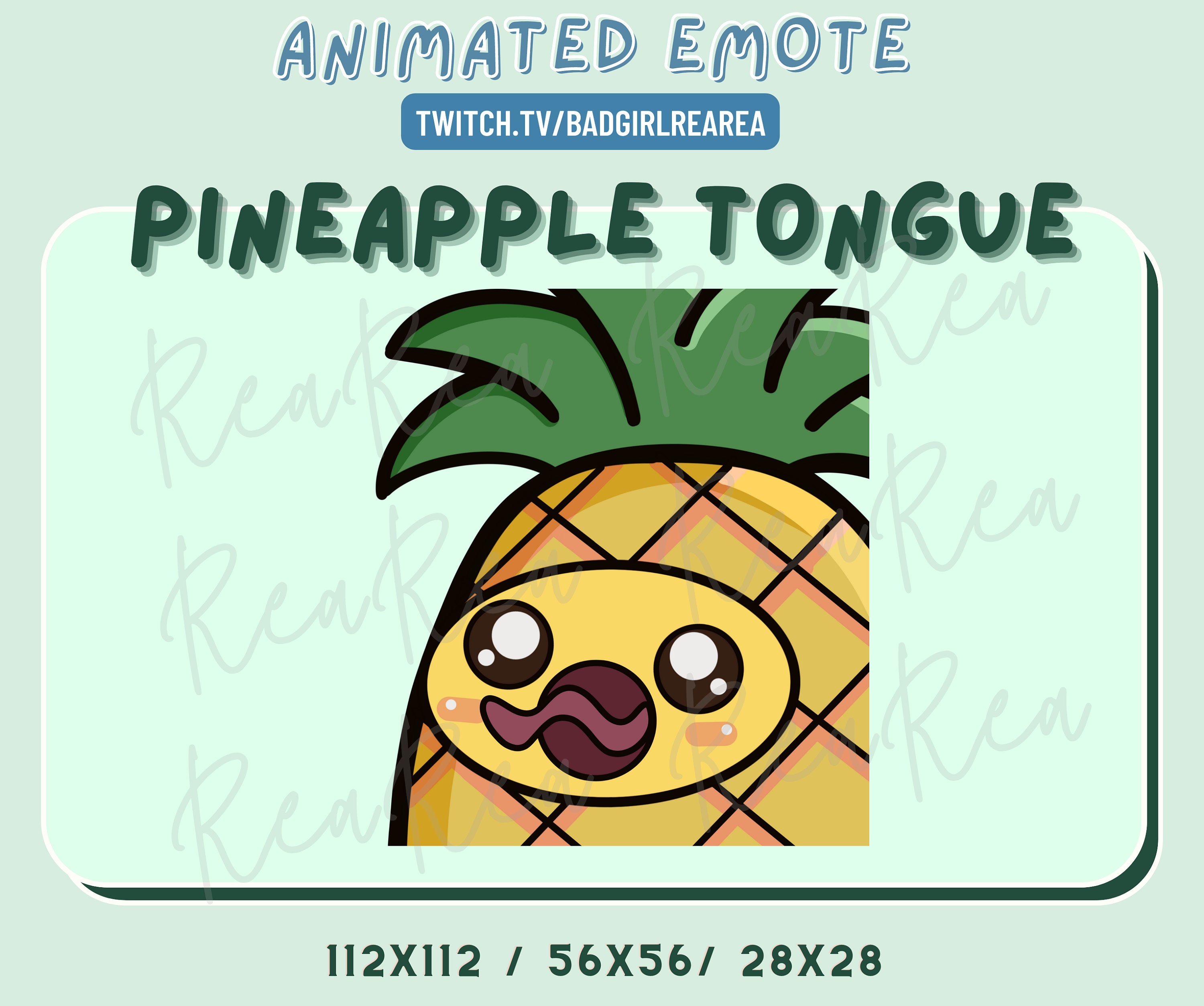 Cute ANIMATED Pineapple Tongue Fruit Emotes Twitch Discord Etsy New