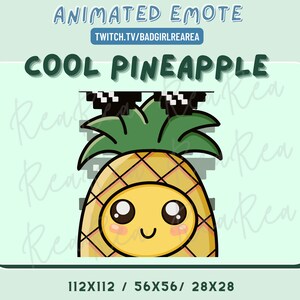 かわいいアニメーションのクールなパイナップルフルーツの絵文字 | Twitch、Discord、YouTube、Facebook、Instagram | かわいい、ちび | アニメーション絵文字