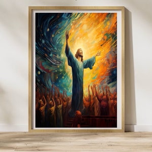 The Heavens Open - Beautiful and Original Art Work. Christianity, Heaven, Jesus, God, Worship, art, Canvas Print, Digital Print