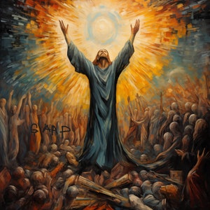The Heavens Open 2 - Beautiful and Original Art Work. Christianity, Heaven, Jesus, God, Worship, art, Canvas Print, Digital Print