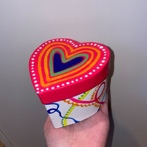 black light reactive rainbow heart shaped box