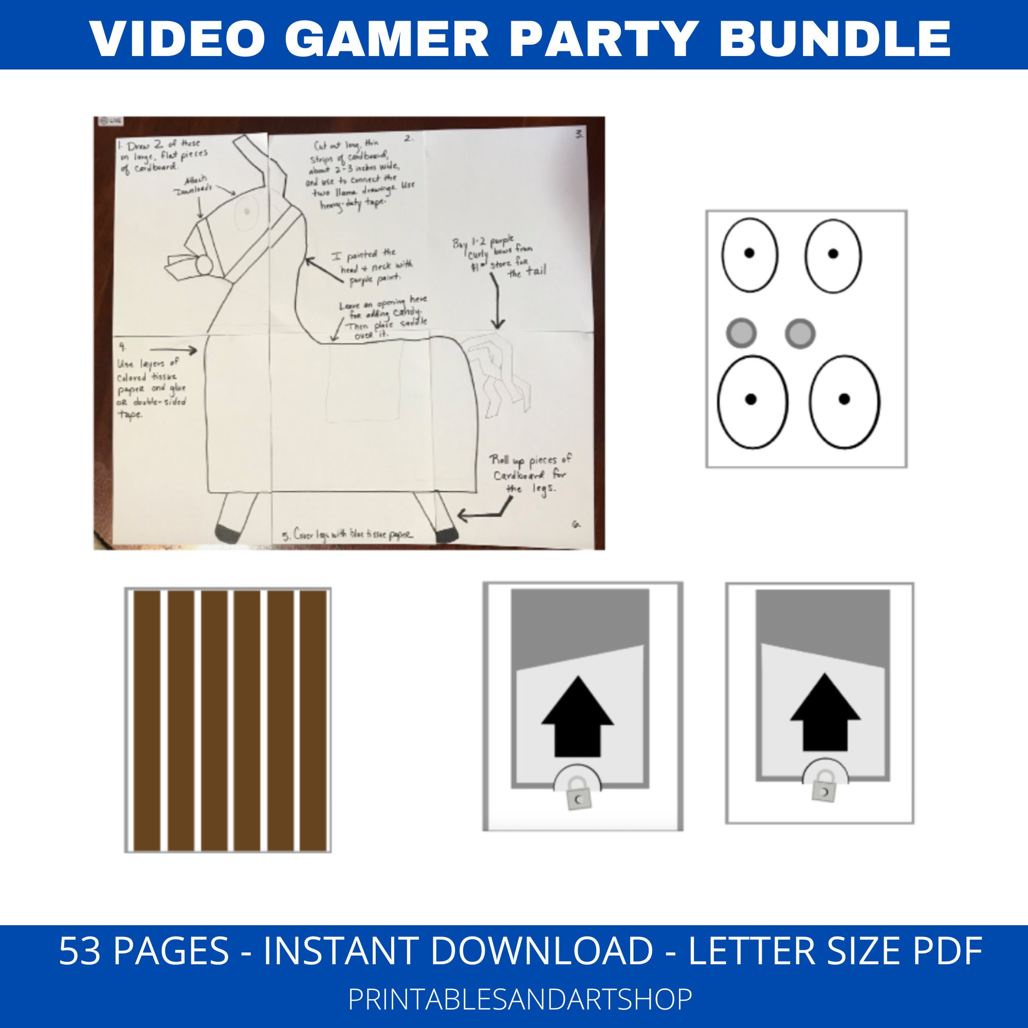 Video Game Themed Party Decorations, Printable Birthday Party Decor - Etsy