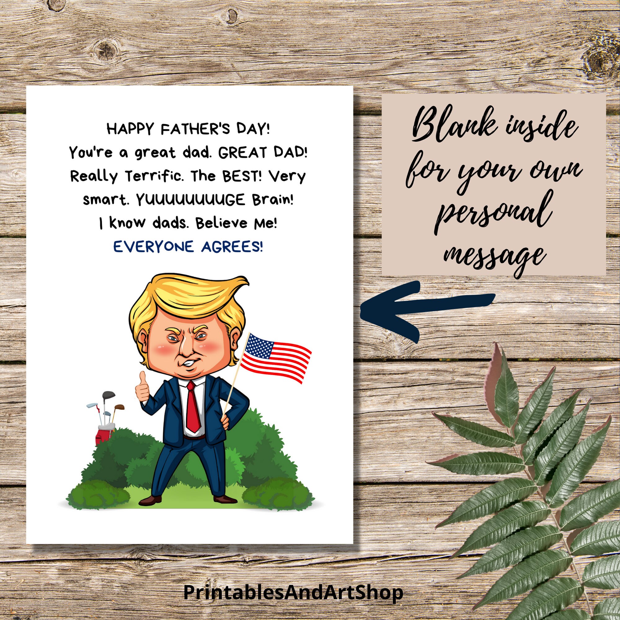 Trump Father's Day Card Funny Donald Trump Digital Etsy