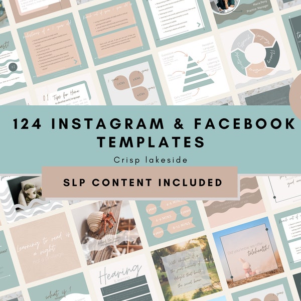 Facebook and Instagram Feed & Story Editable Canva Template for Allied Health ~ Speech Language Pathologists, SLP's, Speech Therapy, Socials