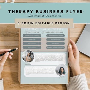 Small Therapy Business Flyer Speech Pathology Fully Editable Canva Template Crisp Lakeside Advertise New Services Availability Locally