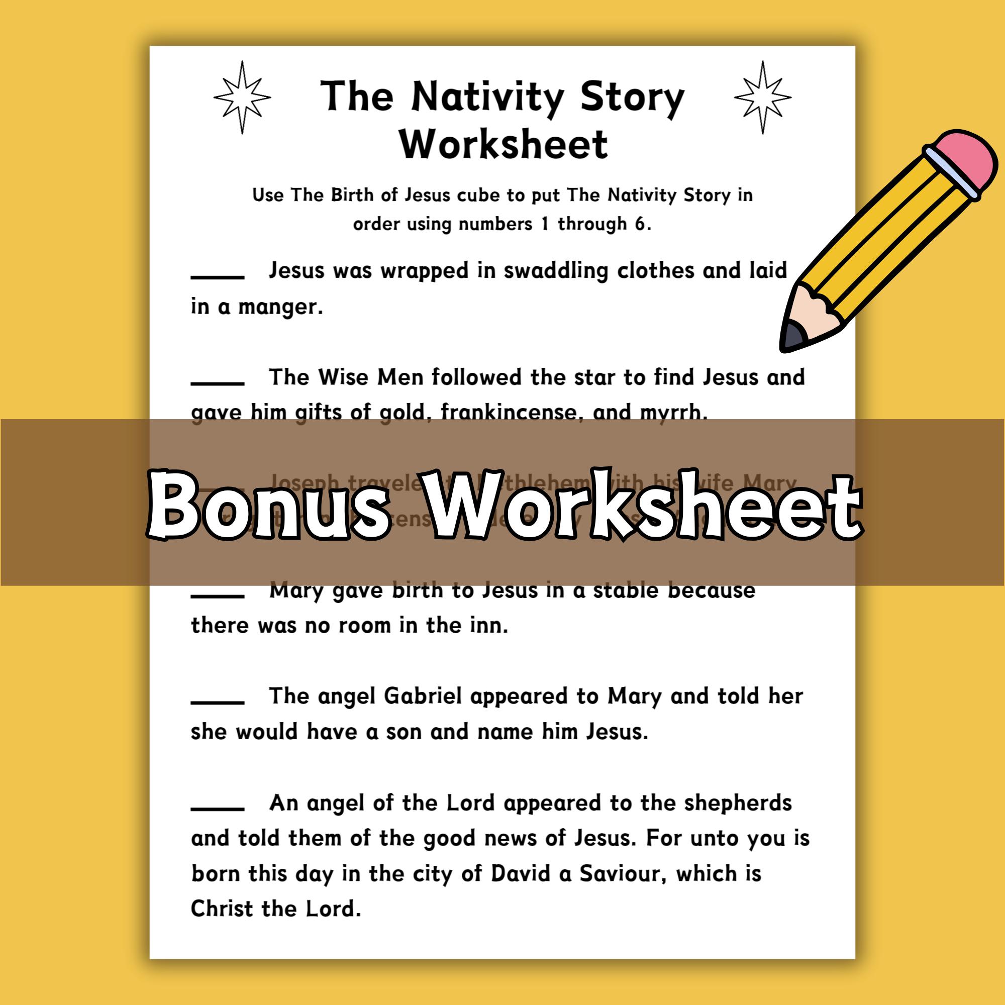 The Birth of Jesus Cube Craft Sunday School Church Lesson for Kids ...