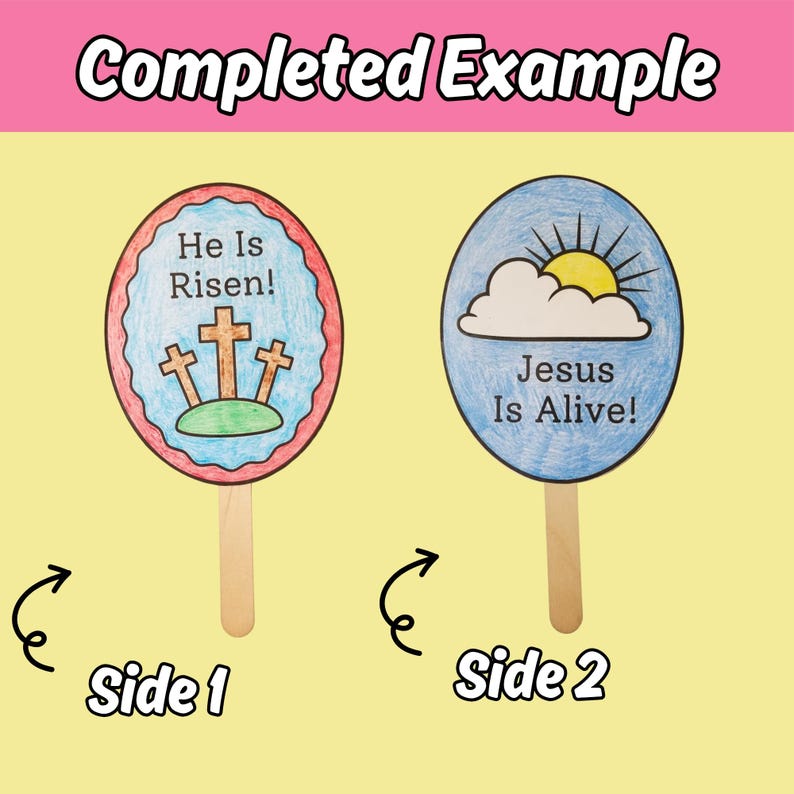 He is Risen Easter Fan Craft for Kids Sunday School Bible Lesson the ...