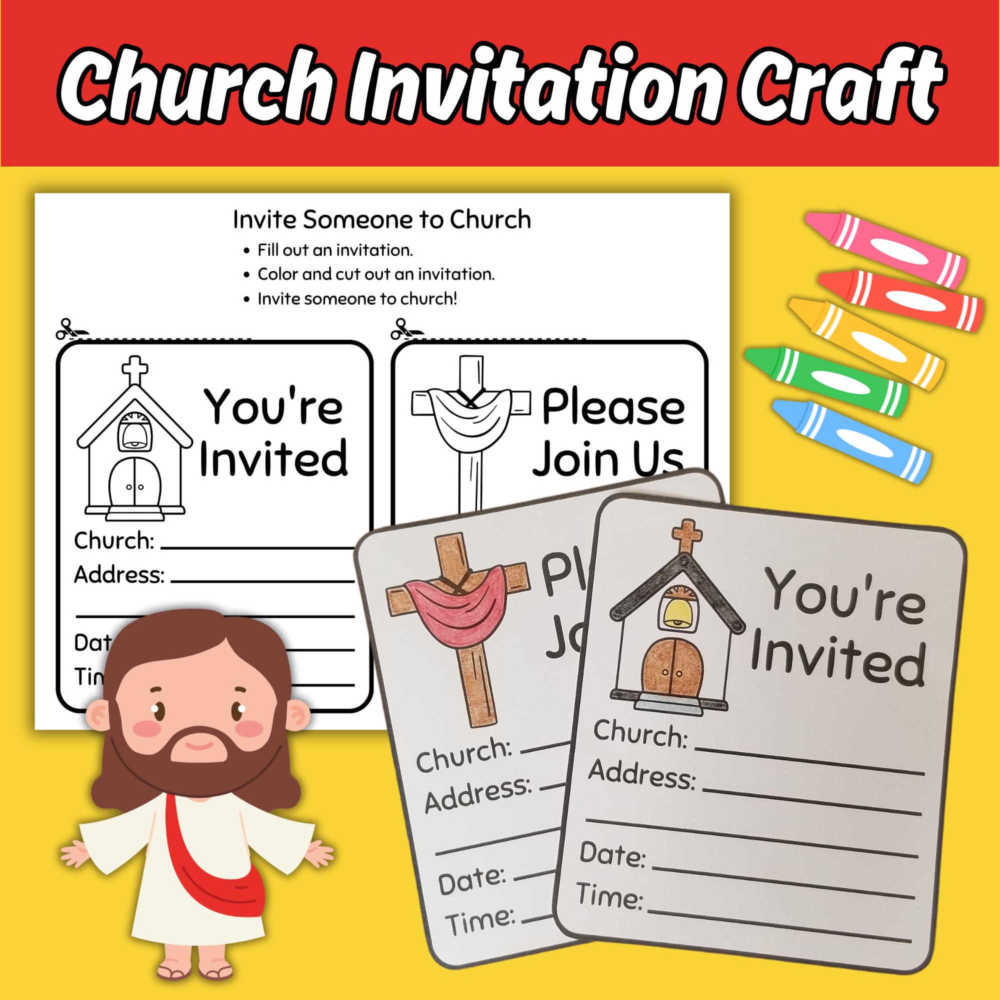 Lesson Invitation Invite Someone to Church Craft for Kids Sunday School Bible Lesson ...