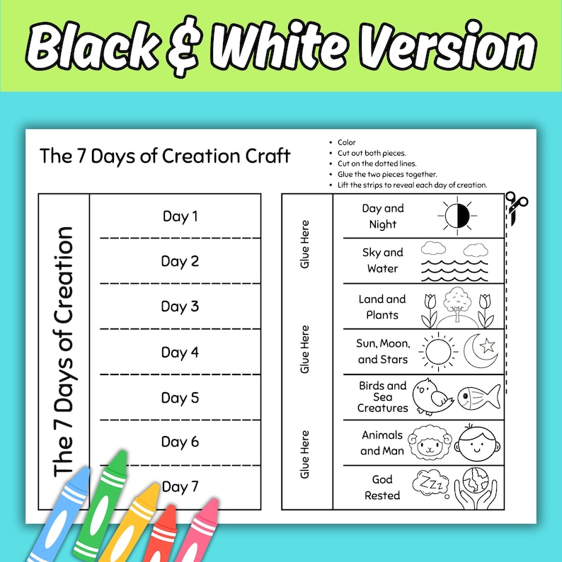 The Creation Bible Story Craft for Kids Sunday School Lesson, God's 7 ...