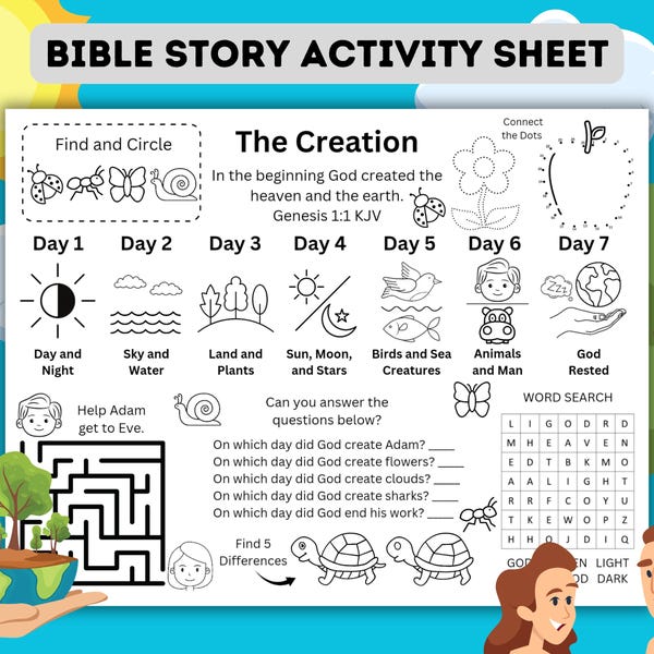 7 Days of Creation Printable - Etsy