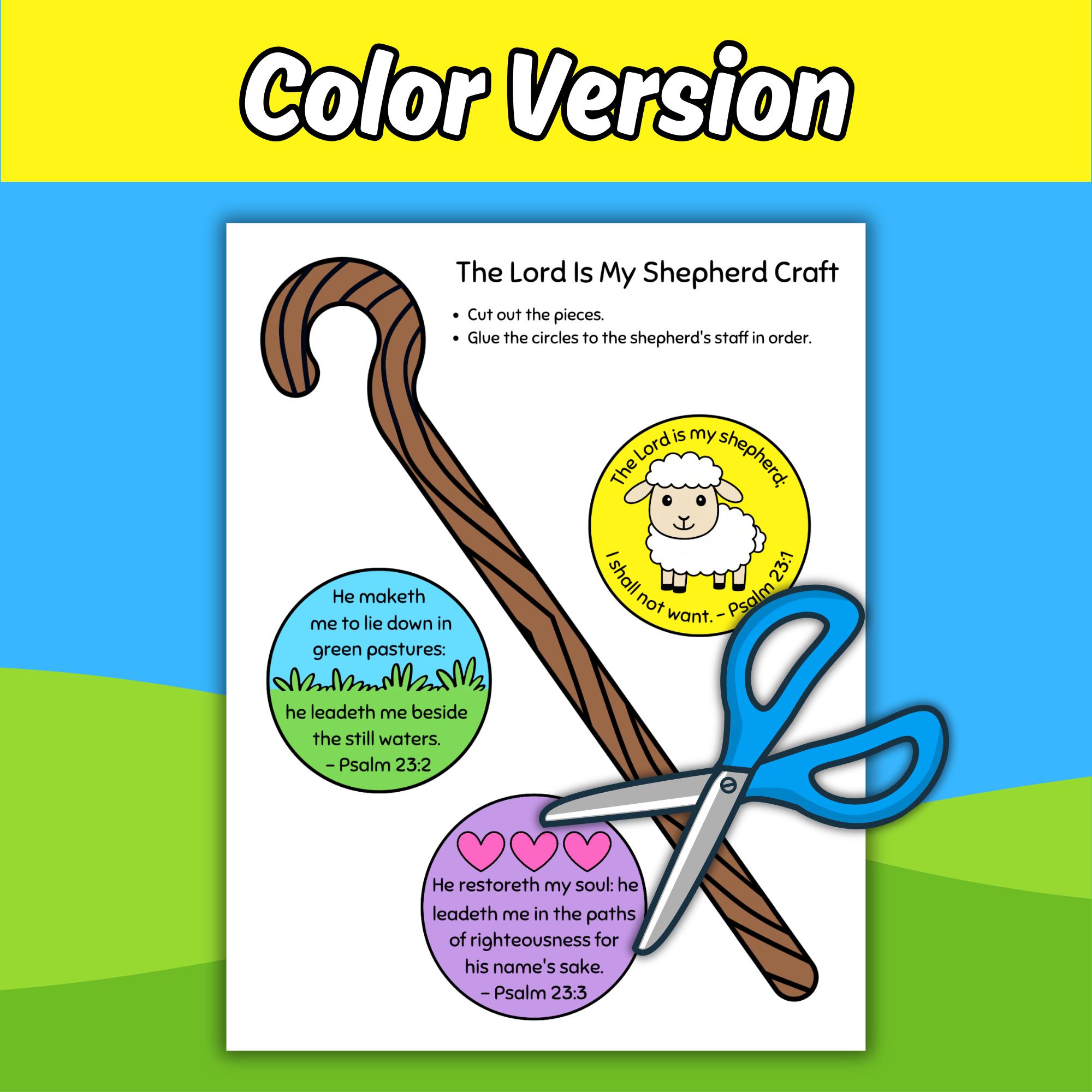The Lord is My Shepherd Craft for Kids Sunday School Bible Lesson ...