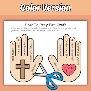 How to Pray Fan Craft for Kids Sunday School Bible Lesson, Learn to ...