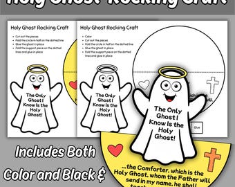 Holy Ghost Rocking Craft for Kids Sunday School Bible Lesson, The Only Ghost I Know Is the Holy Ghost, John 14:26 Christian Fall Activity
