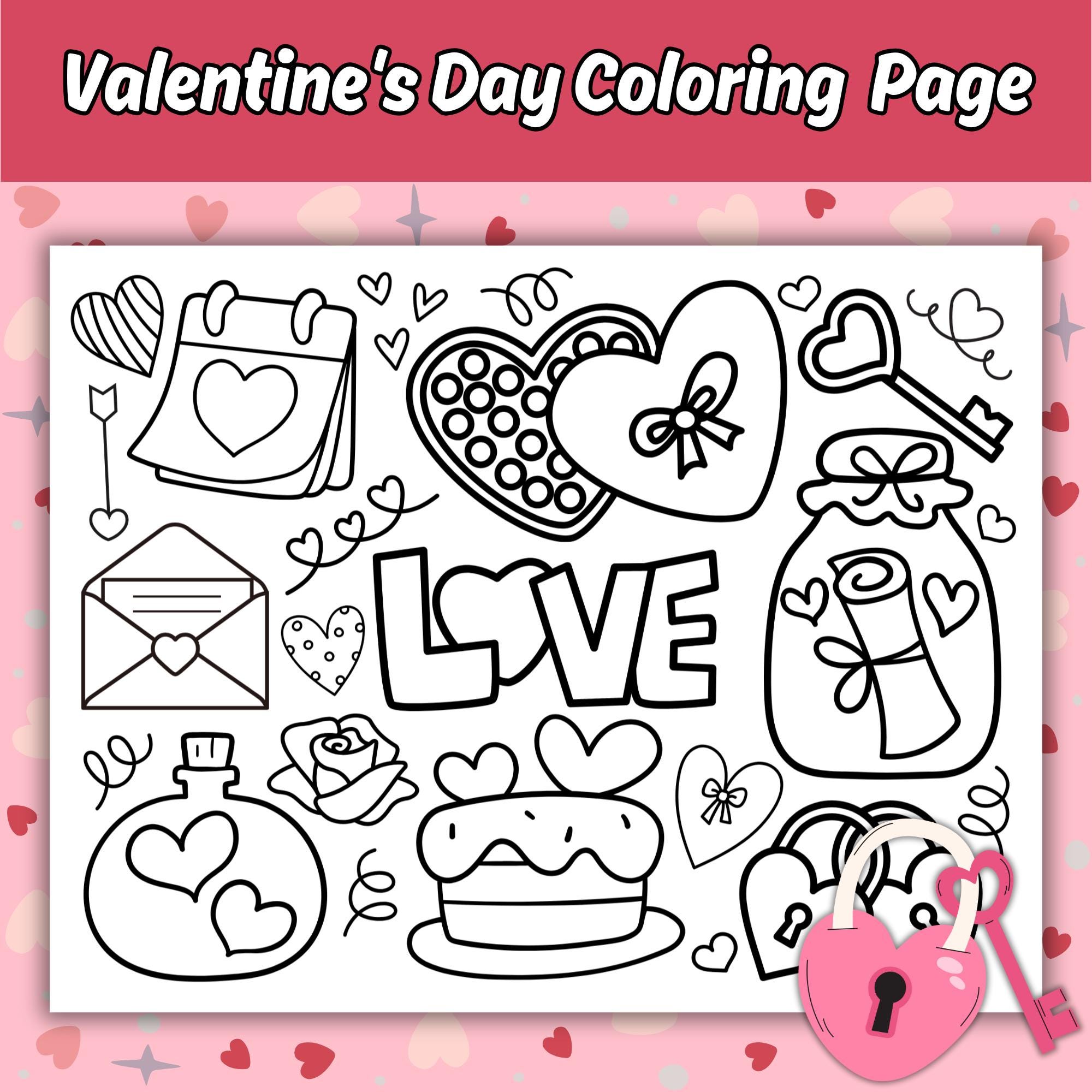 Free Printable Valentines Coloring Page Valentine's Day Coloring Page ...