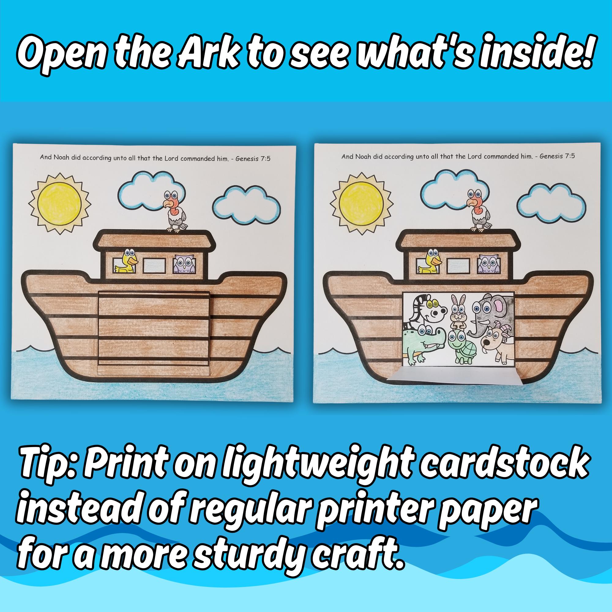Noah's Ark Printable Craft for Kids Sunday School Bible Lesson, Noah ...
