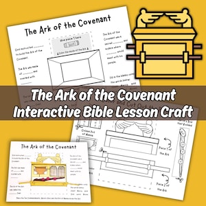 The Ark of the Covenant Kids Interactive Bible Lesson Craft Activity Printable for Sunday School, Ark of the Covenant Coloring Page Placemat