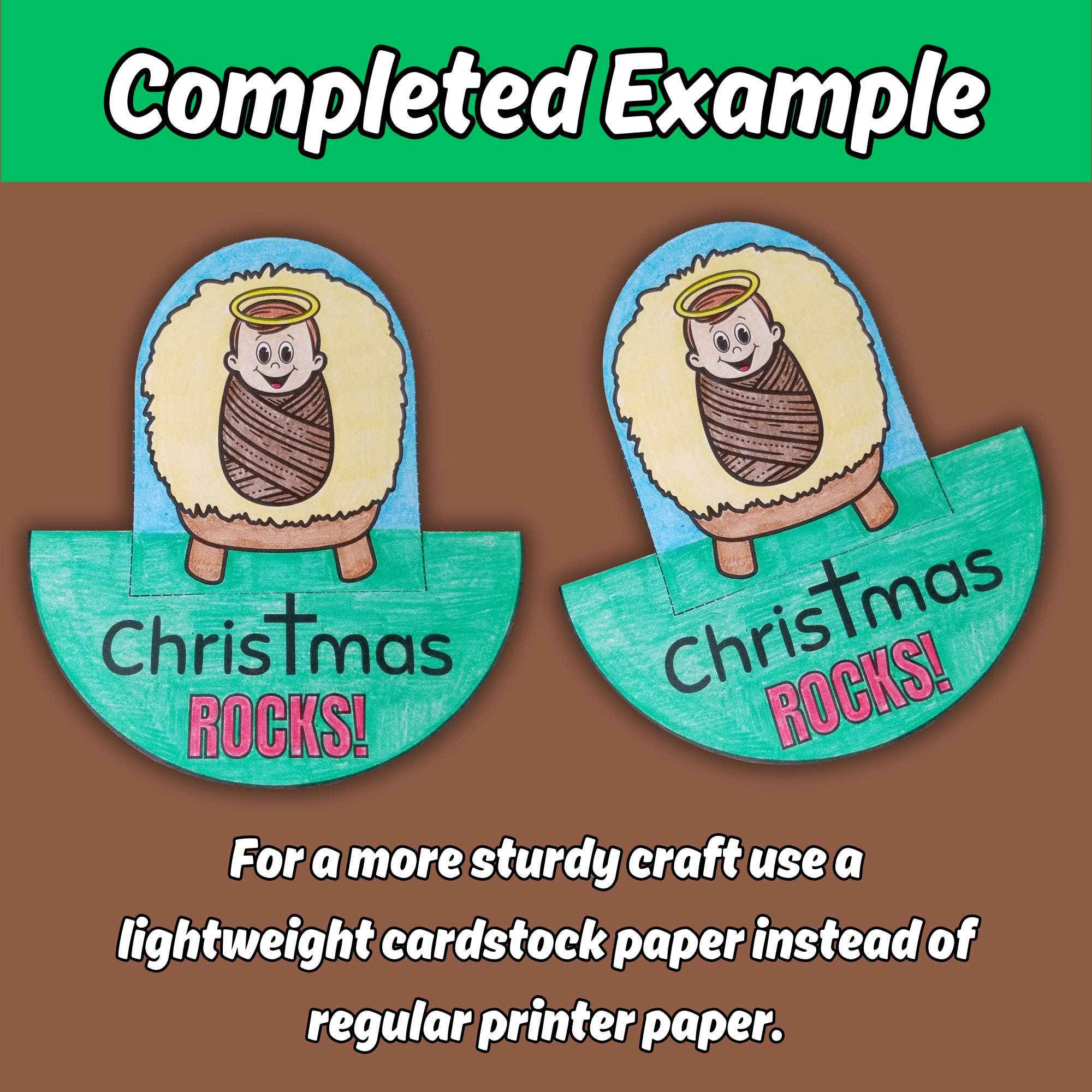 Jesus Rocks Activity Christmas Rocks Printable Bible Craft for Kids Sunday School Christmas ...