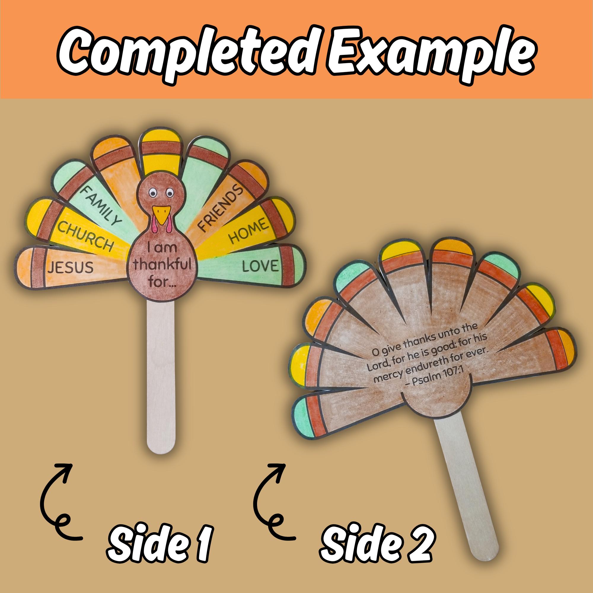 The Thankful Turkey Fan Craft for Kids Sunday School Bible Lesson ...