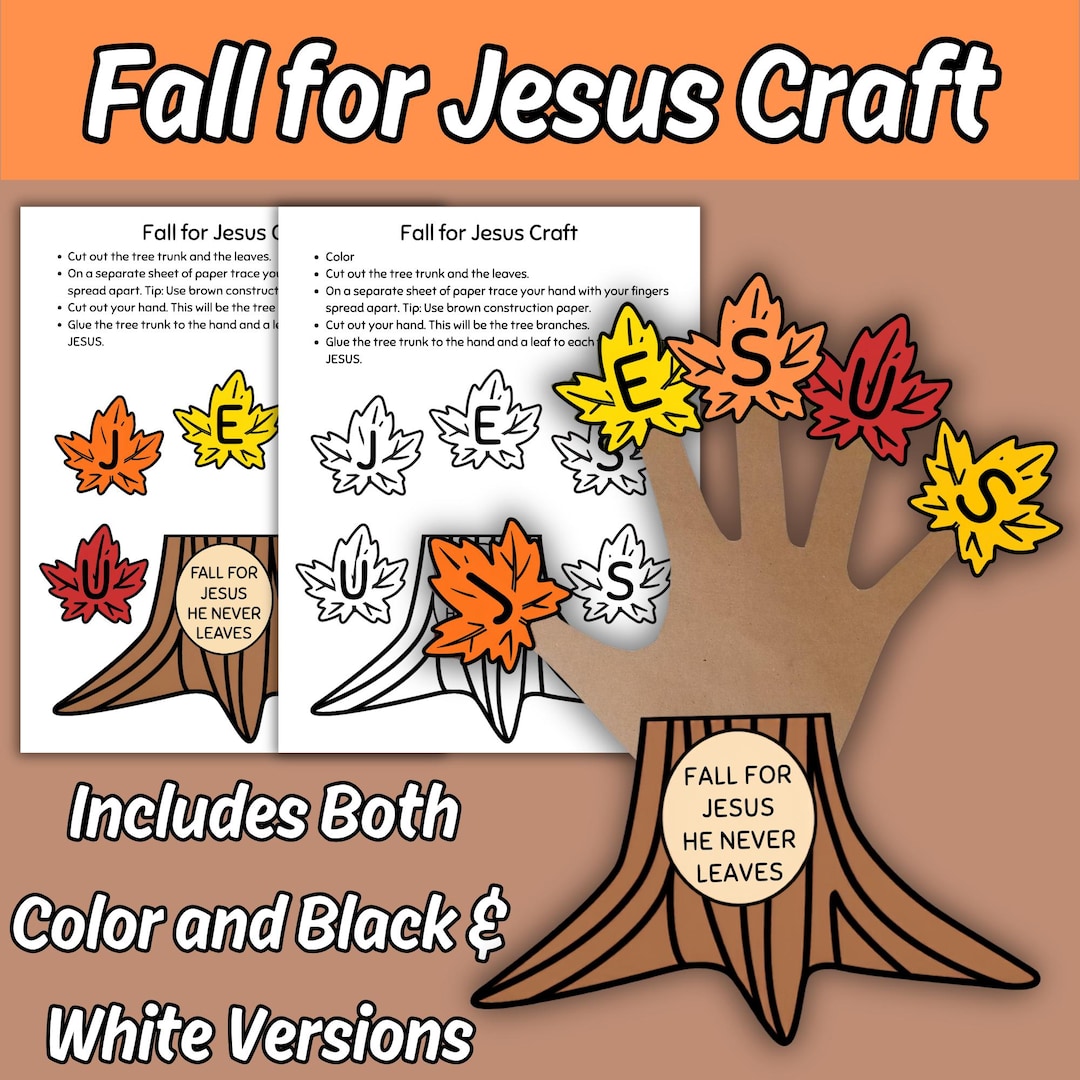 Fall for Jesus He Never Leaves Tree Craft for Kids Sunday School Bible ...