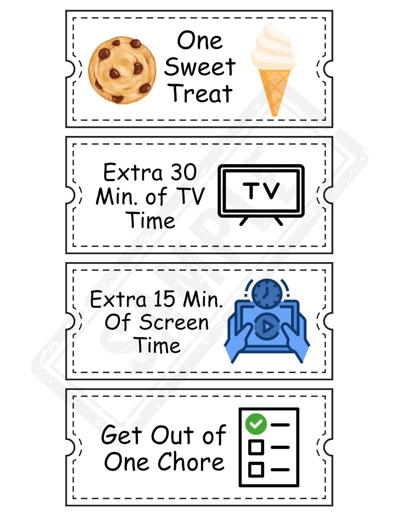Printable Gift Coupons for Kids, Reward Coupons for Kids, Birthday ...