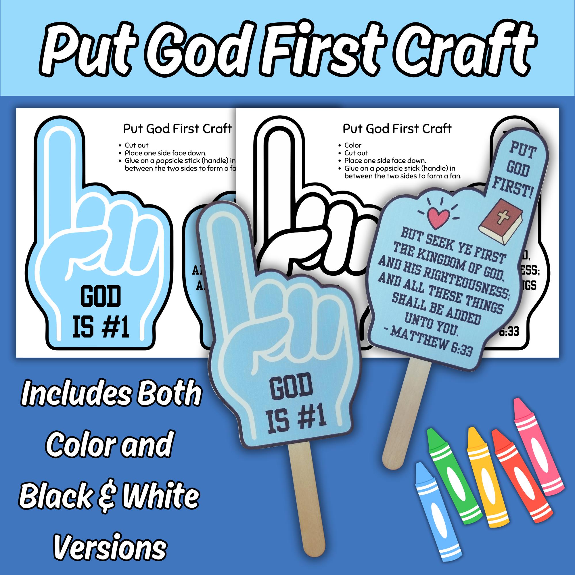 Put God First Ribbon Put God First Craft for Kids Sunday School Bible Lesson, God is Number ...