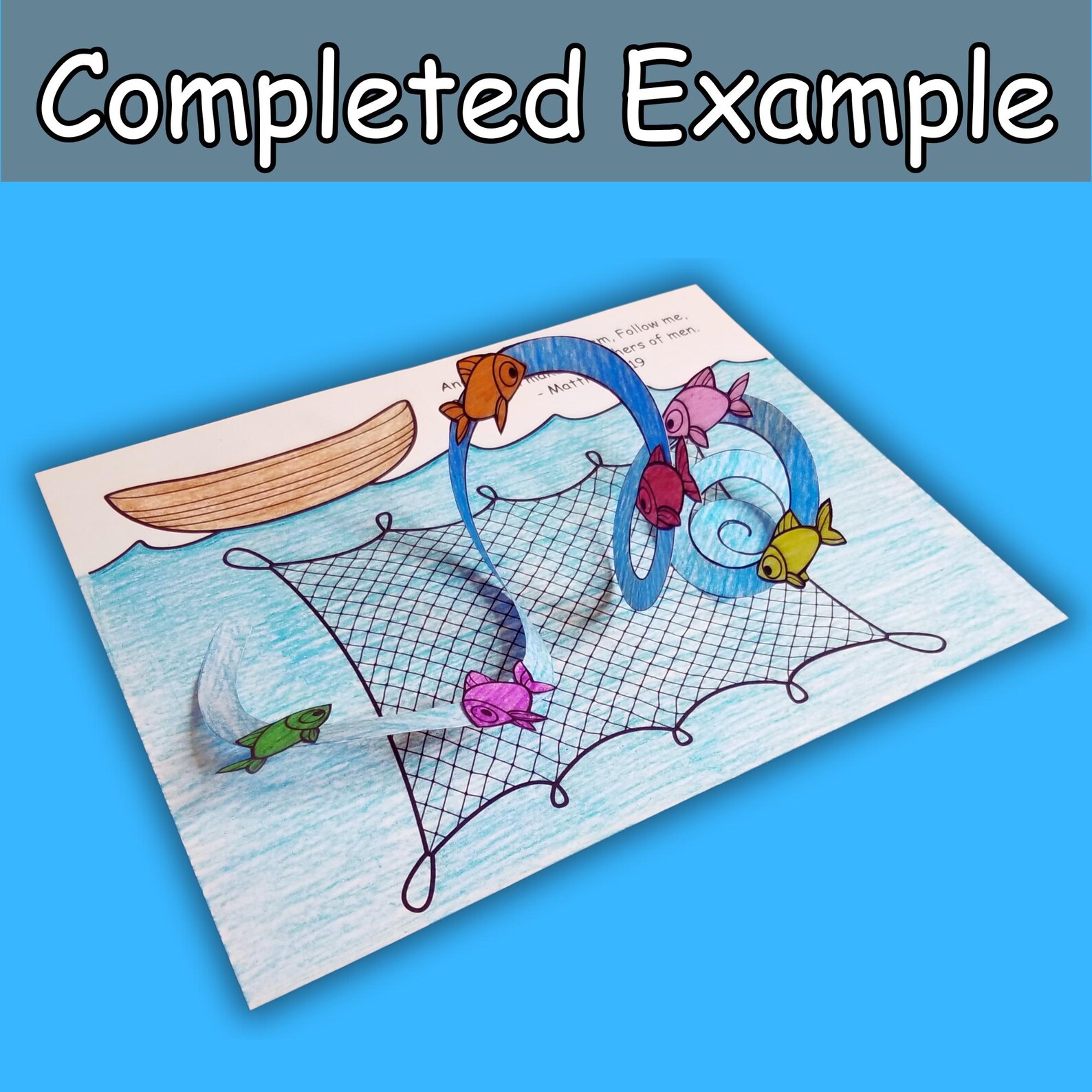 Fishers of Men Popup Bible Craft Printable for Kids Sunday School