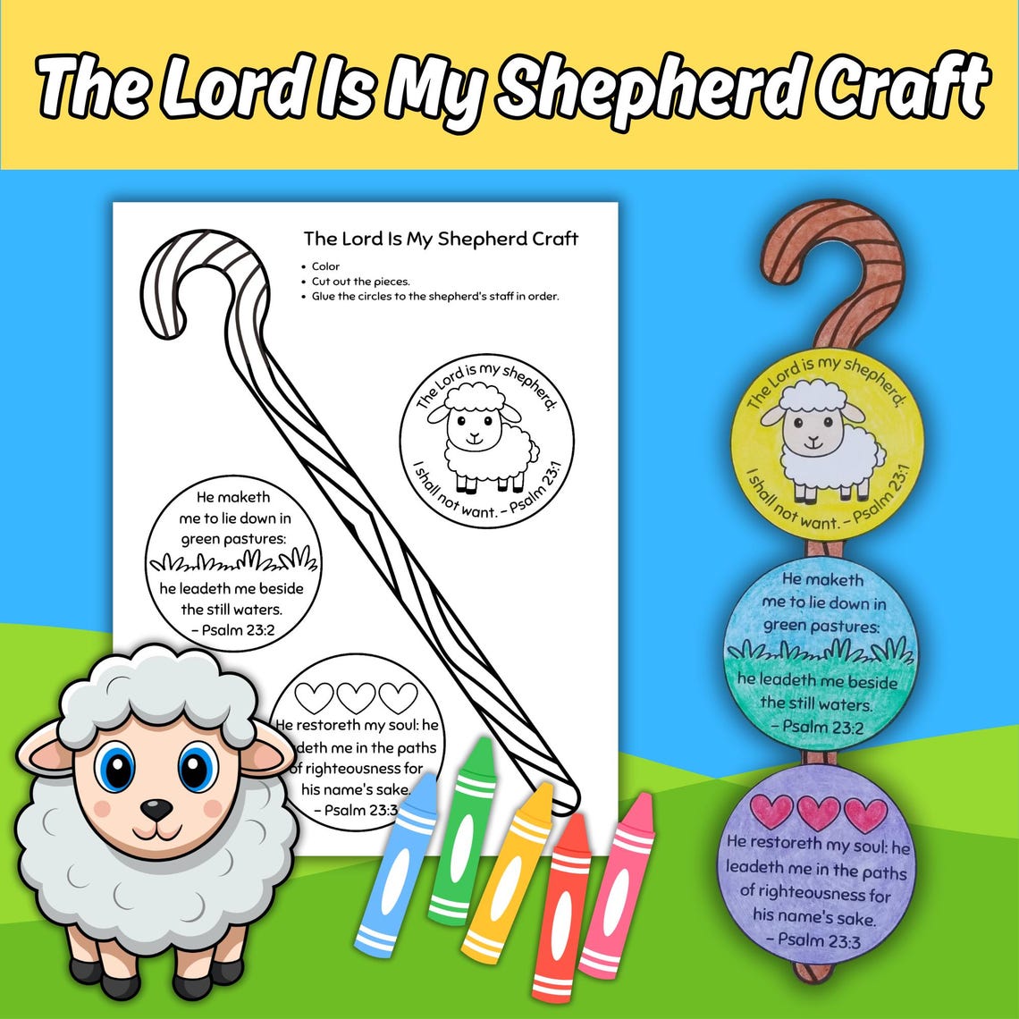 The Lord is My Shepherd Craft for Kids Sunday School Bible Lesson ...
