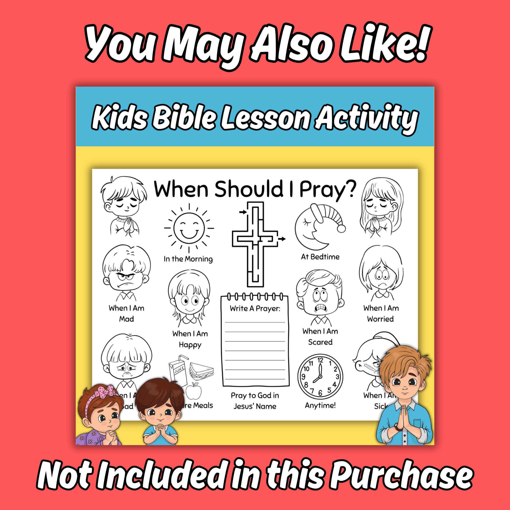 Prayer Bible Lesson Activity Sheet for Kids, Who and What to Pray for ...