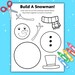 Build A Snowman Printable Winter Activity for Kids, Snowman Color, Cut ...