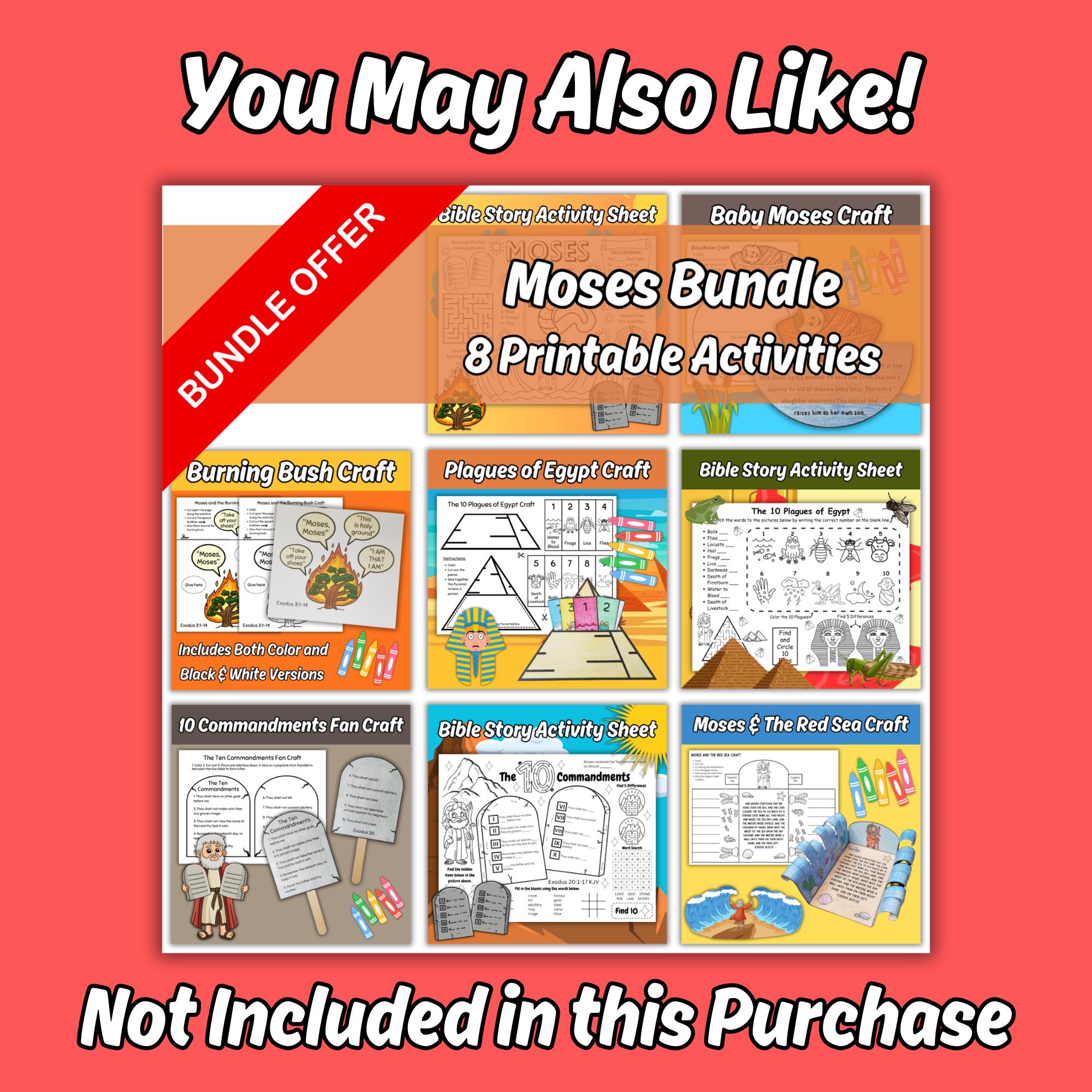 The Ten Plagues of Egypt Printable Bible Story Craft for Kids Sunday ...
