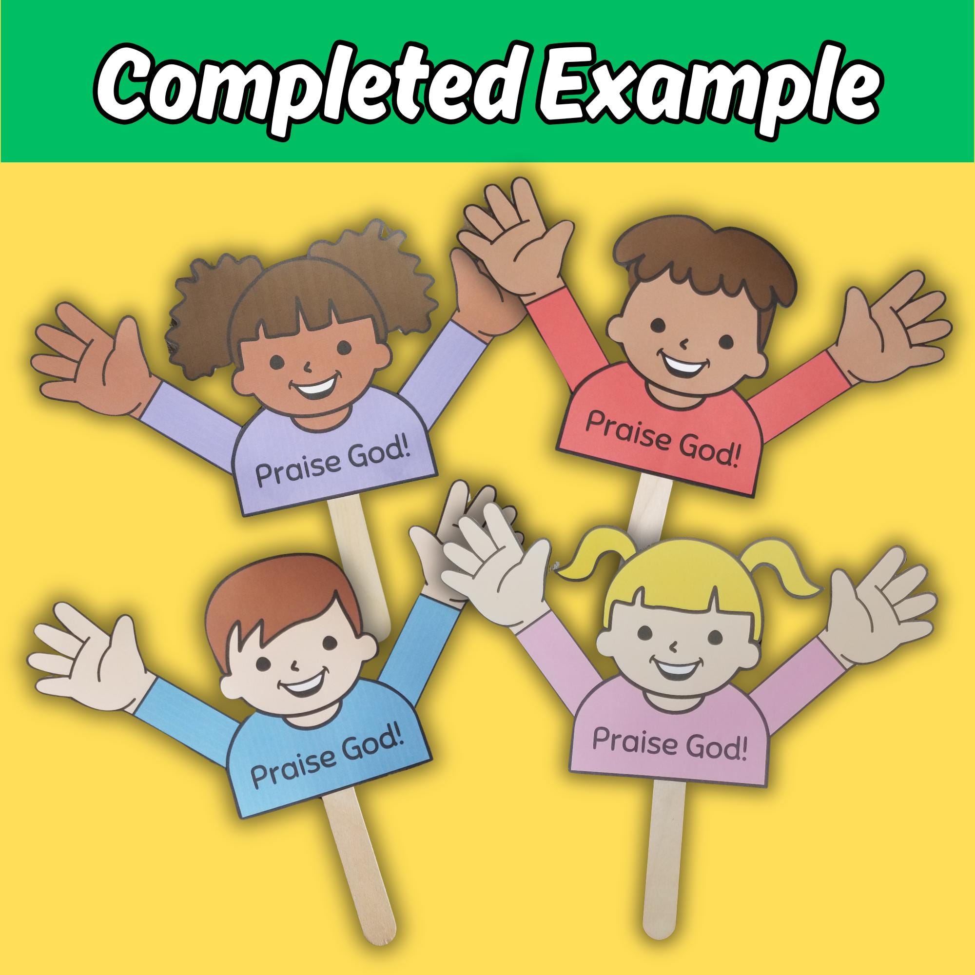 Label Praise Example Give God Praise Craft for Kids Sunday School Bible Lesson Printable ...