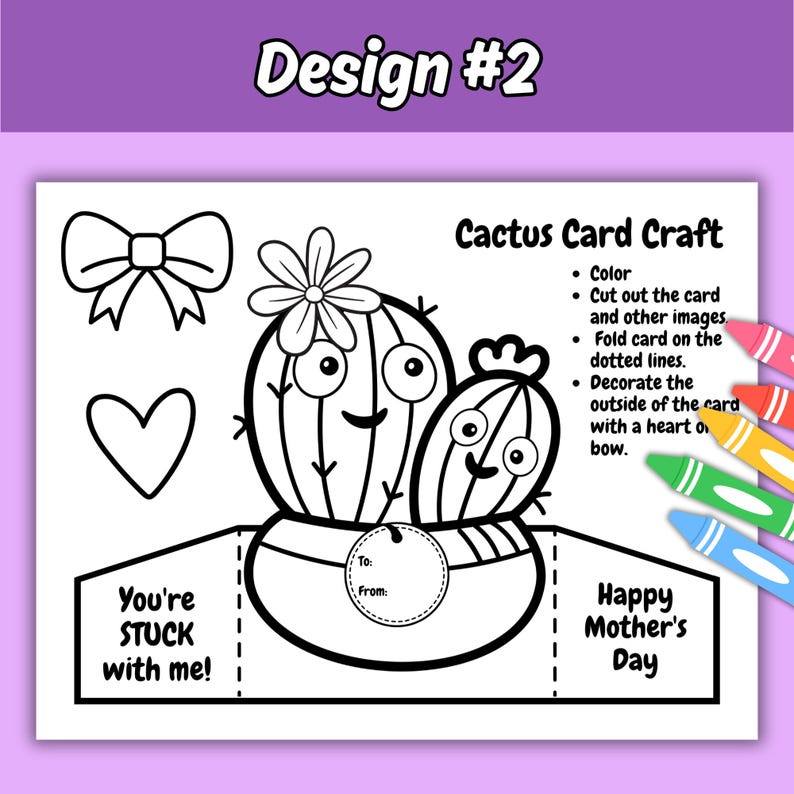 Mother's Day Folding Card Printable Coloring Activity for Kids Mother's ...