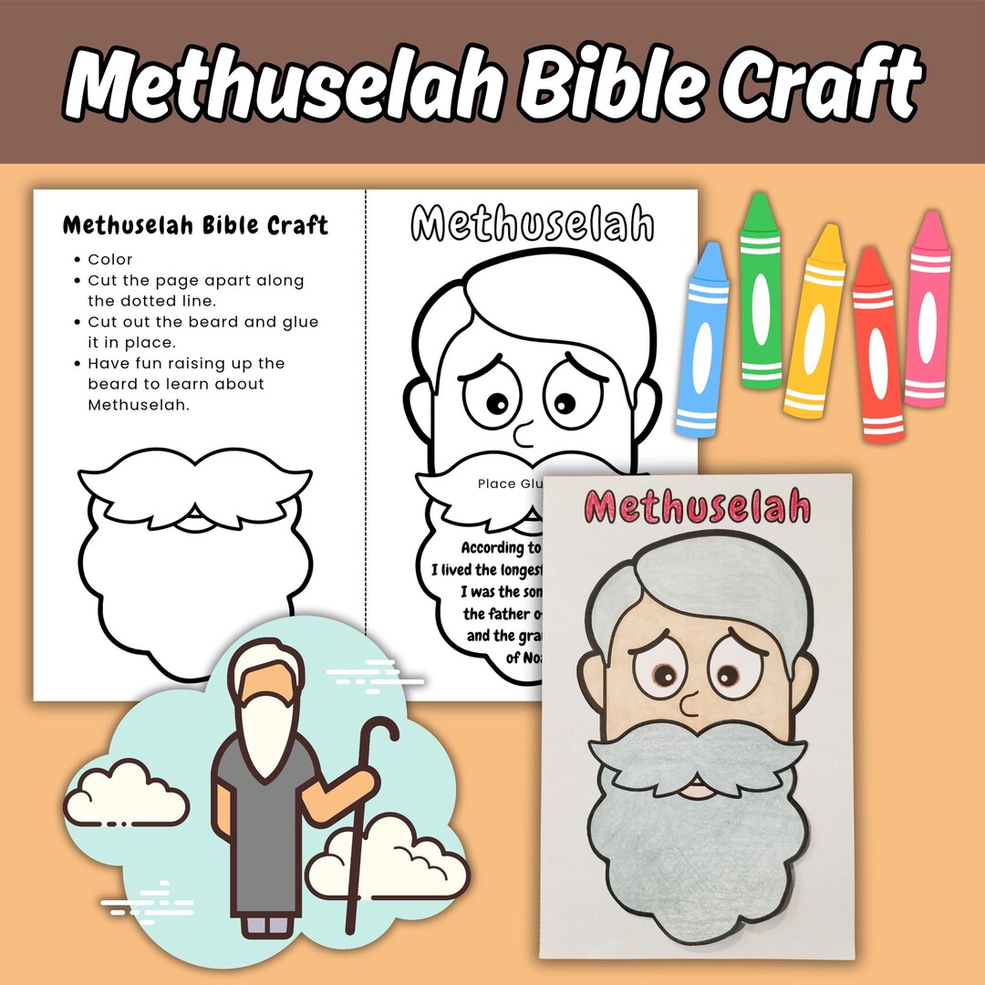 Methuselah Printable Bible Story Craft for Kids Sunday School Lesson ...
