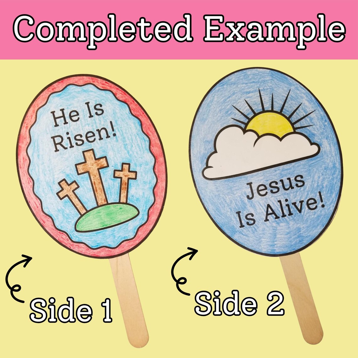 He is Risen Easter Fan Craft for Kids Sunday School Bible Lesson ...