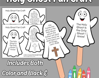 Bastelidee: Fächer zum Heiligen Geist für Kinder – Sonntagsschul-Bibelstunde: Der Heilige Geist ist der einzige Geist, den ich kenne (Johannes 14,26) – Christliche Herbst-Kirchenaktivität