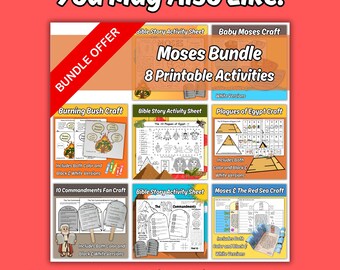 Moses Parting the Red Sea Printable Bible Story Craft for Kids