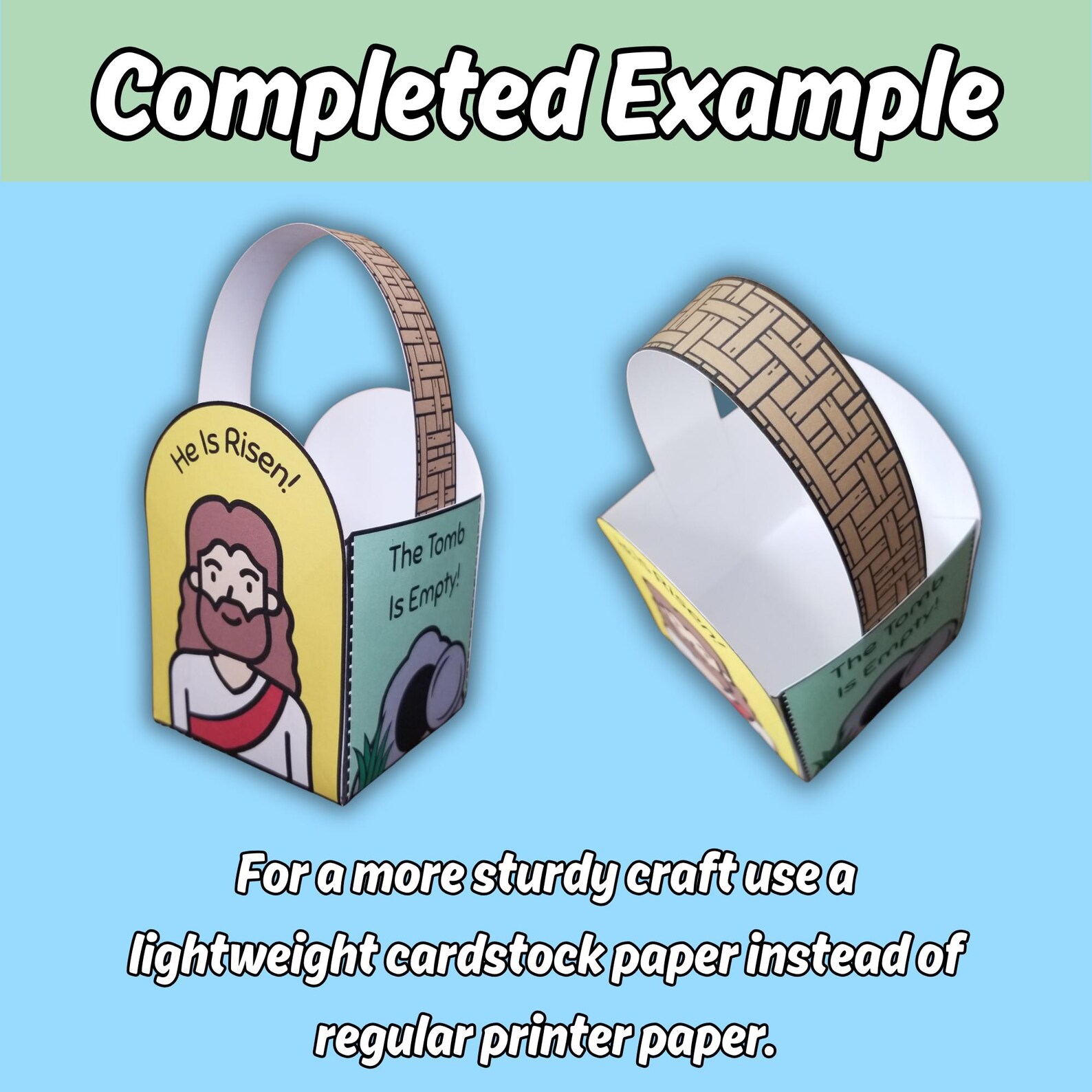 The Resurrection Story of Jesus Easter Basket Printable Craft Activity ...