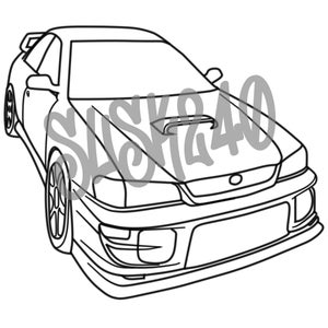 Subie Ver. 2  SVG, Car Outline, Car Clipart, Vehicle SVG, Car PNG, Cricut Silhouette Cut Files, Instant Download, png, dxf, eps, jpeg