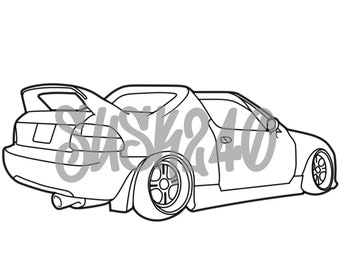 Jdm Del Sol Car Honda SVG Car Outline, Car Clipart, Vehicle SVG, Car PNG, Cricut Silhouette Cut Files, Instant Download, png, dxf, eps, jpeg