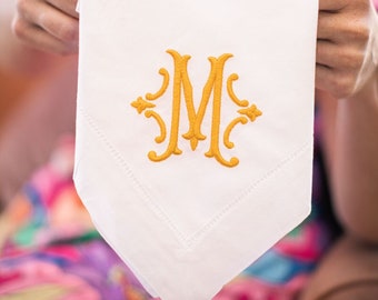 Initial Monogram Personalized Wedding Napkins Formal Set | Custom Embroidered Housewarming Gift For Her | Threads & Honey