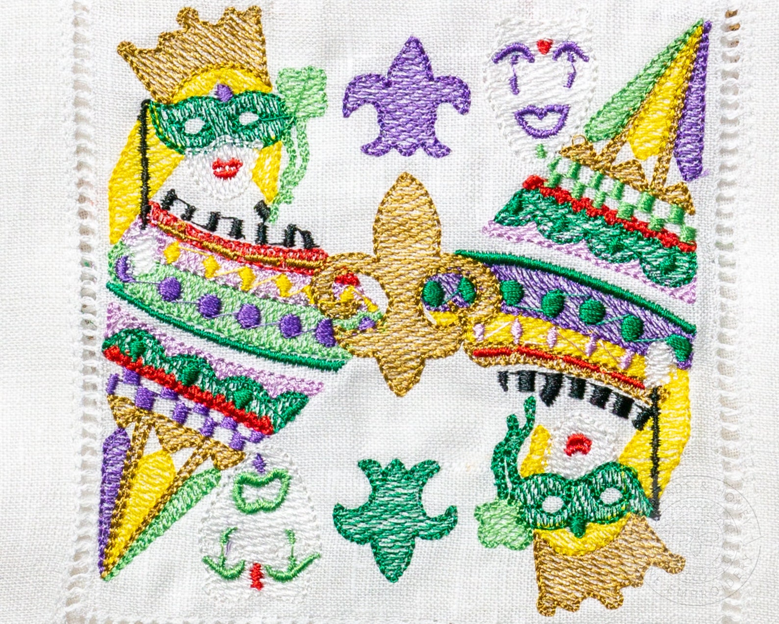 Mardi Gras Napkins Set of 4 Embroidered Cocktail Napkins for Etsy