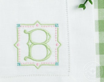 Initial Monogram Personalized Wedding Napkins Antique Set | Custom Embroidered Housewarming Gift For Her | Threads & Honey