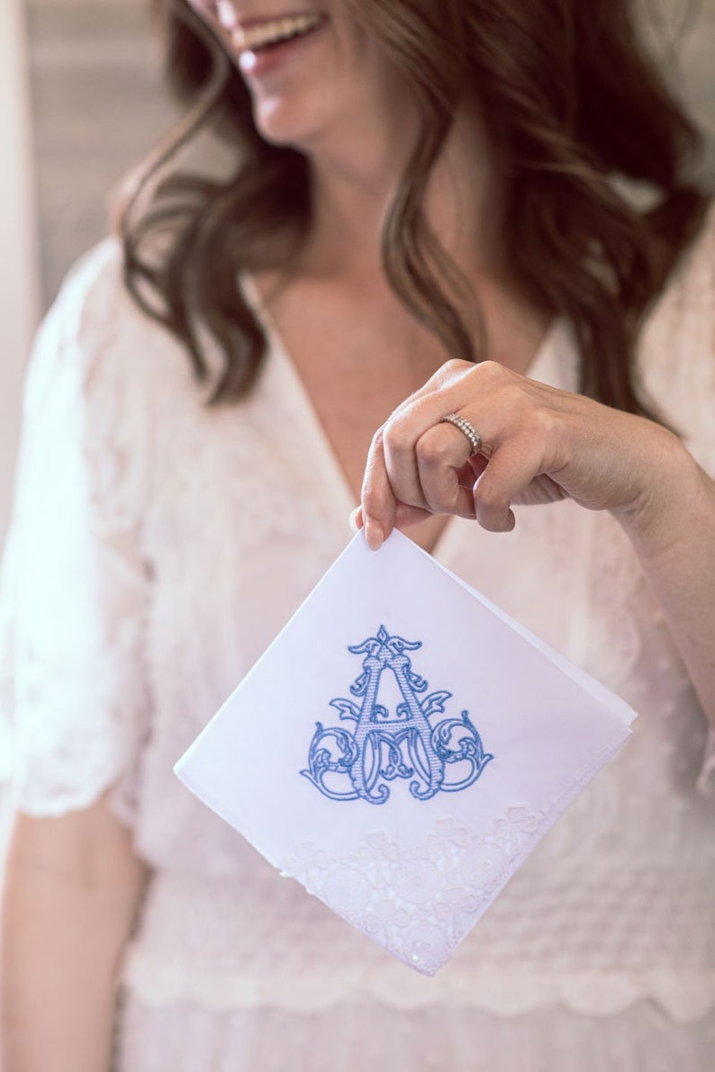 Custom Wedding Handkerchief for Bride Threads & Honey image 2