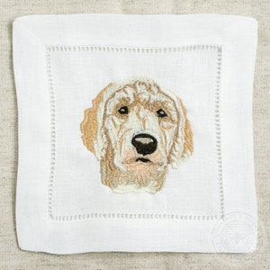 Custom Pet Napkins | Personalized Embroidered Cocktail Napkins for Dog or Cat Lover - Full Size Multi-Color | Threads & Honey