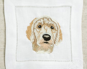 Custom Pet Napkins | Personalized Embroidered Cocktail Napkins for Dog or Cat Lover - Full Size Multi-Color | Threads & Honey